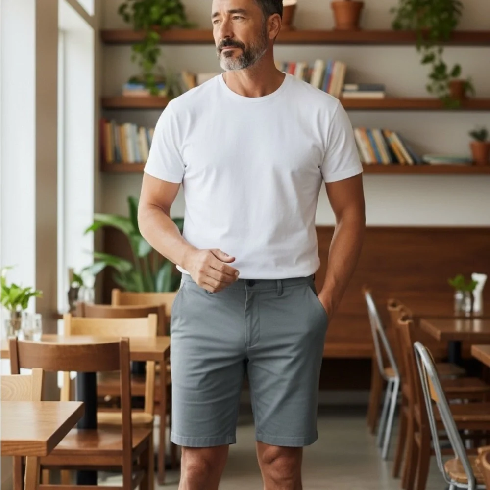 NWT 32 PAIGE Rickson Trouser Short Men's Flat Front Grey Shorts